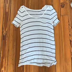 Scoop neck striped tee